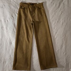 Banana Republic Vegan Suede Tan Wide-Leg High-Rise Pants Size 28/6